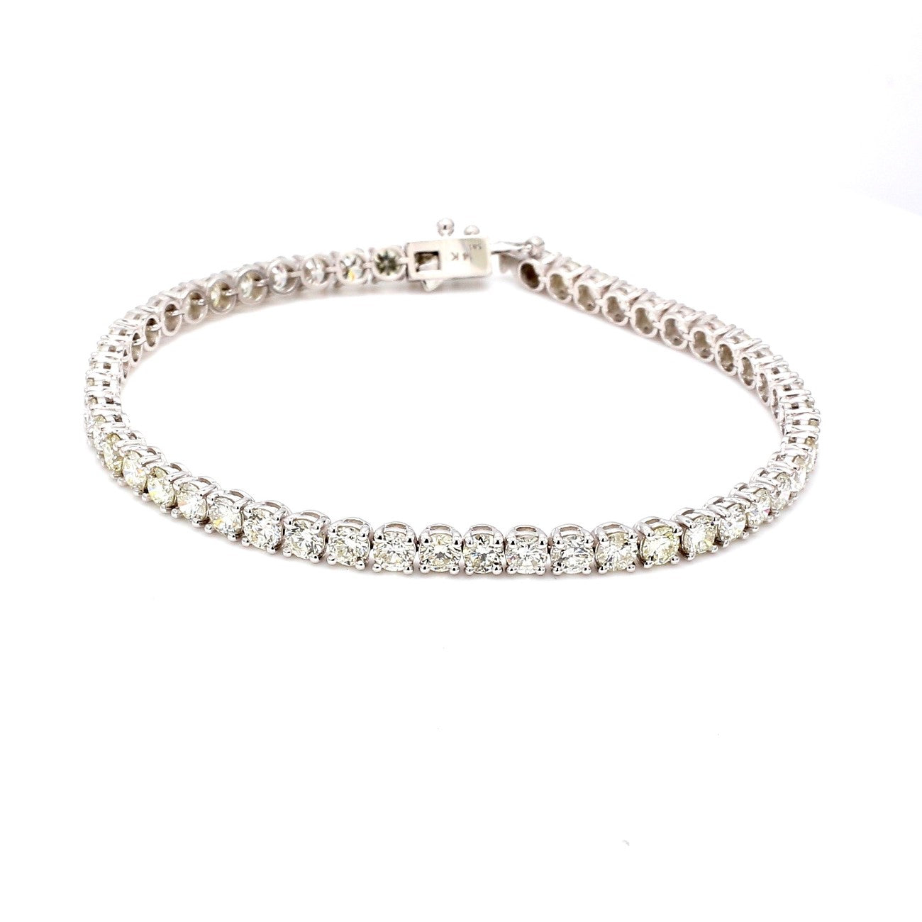 14.31 CTW Round 14 K White Gold Tennis Bracelet