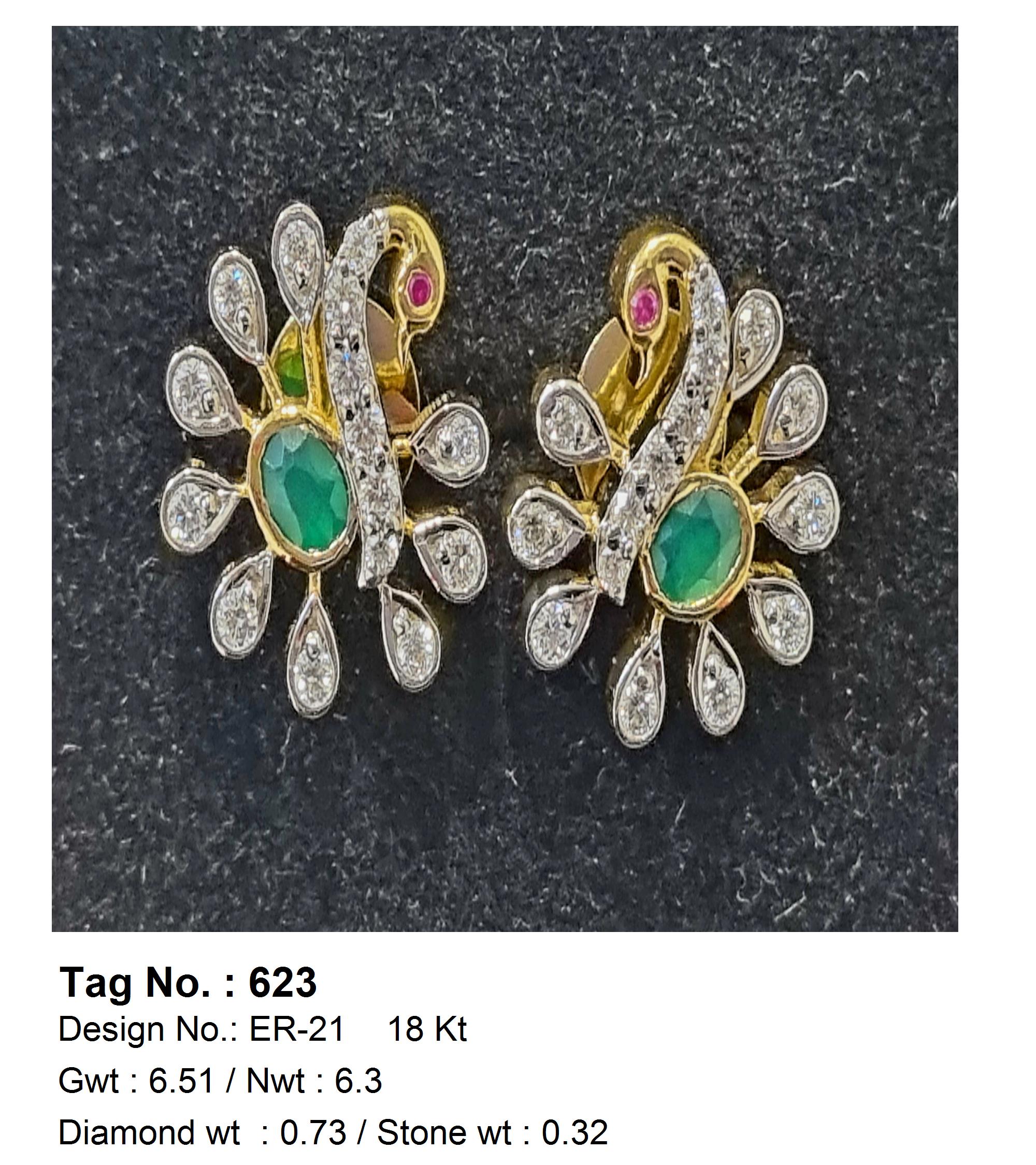 0.73 CTW 18 K Yellow Gold Earring Studs