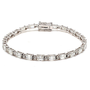 8.12 CTW 18 K White Gold Tennis Bracelet