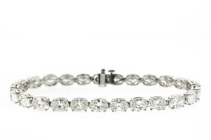 17.97 CTW Oval Platinum Tennis Bracelet