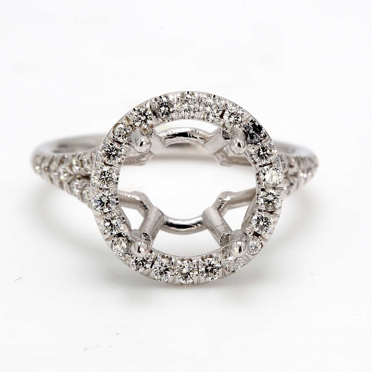 0.45 CTW Round 14 K White Gold Halo Engagement Ring