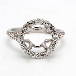 0.45 CTW Round 14 K White Gold Halo Engagement Ring