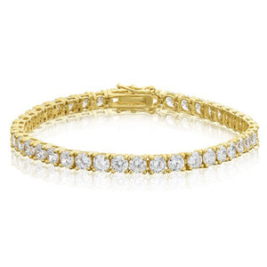 11.25 CTW Round 14 K Yellow Gold Tennis Bracelet