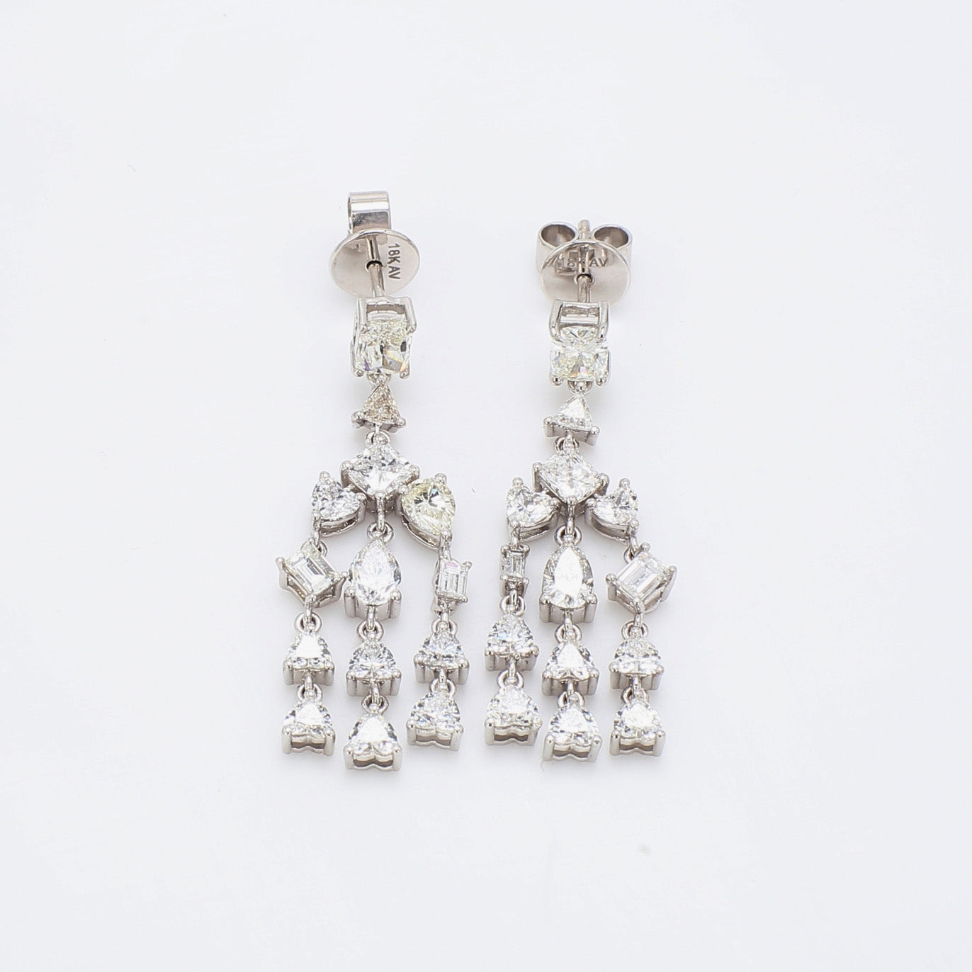 4.02 CTW 18 K White Gold Chandelier Earrings