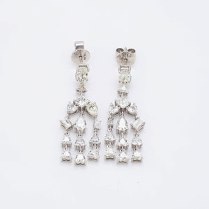 4.02 CTW 18 K White Gold Chandelier Earrings