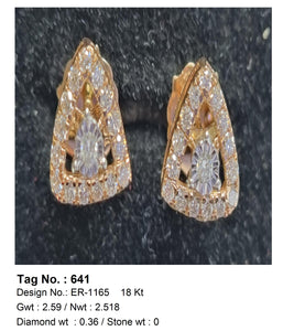 0.36 CTW 18 K Rose Gold Earring Studs
