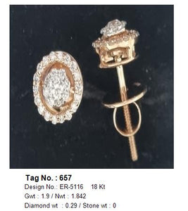 0.29 CTW 18 K Rose Gold Earring Studs