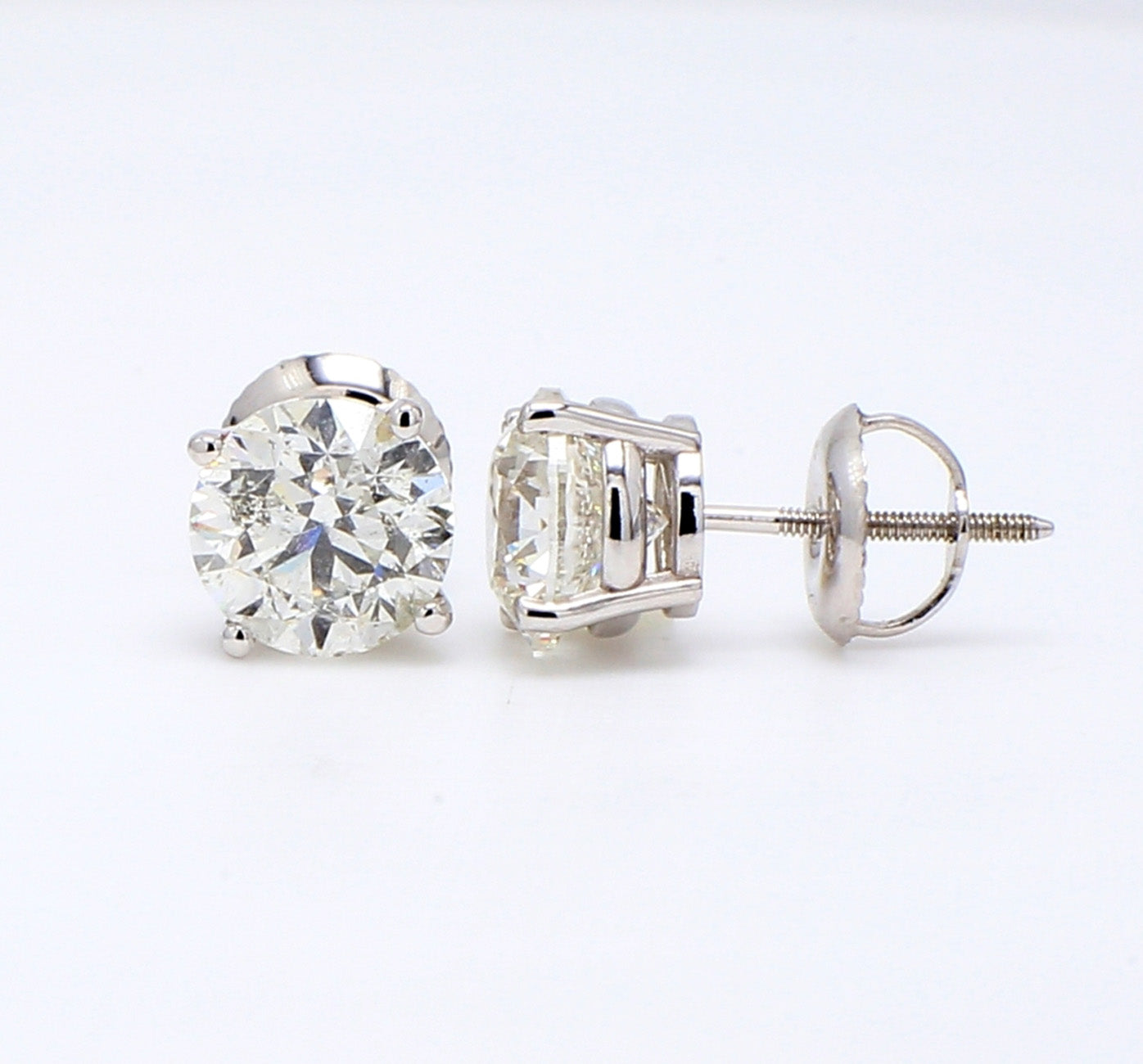 2.90 CTW Round 14 K White Gold Earring Studs