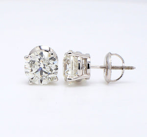 2.90 CTW Round 14 K White Gold Earring Studs