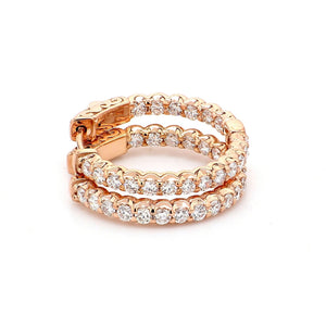 1.42 CTW Round 14 K Rose Gold Hoop Earrings