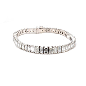 13.52 CTW Emerald Platinum Tennis Bracelet