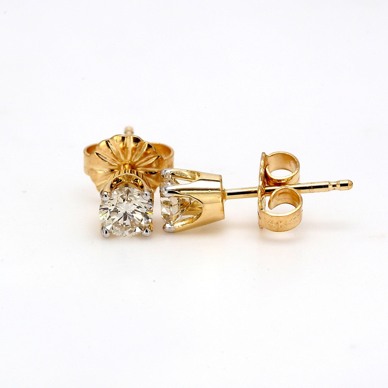 0.49 CTW Round 14 K White Gold Earring Studs