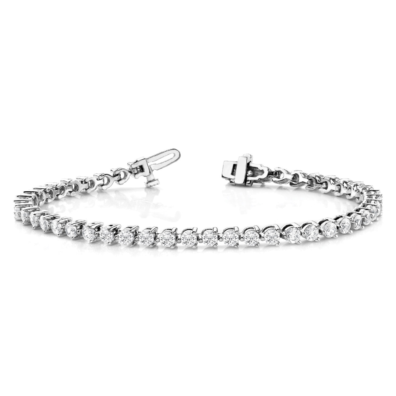 7.47 CTW Round 14 K White Gold Tennis Bracelet