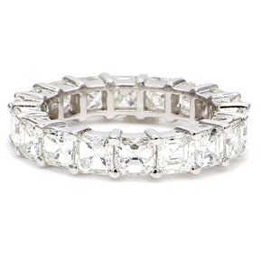 3.38 CTW Asscher 14 K White Gold Eternity Wedding Band