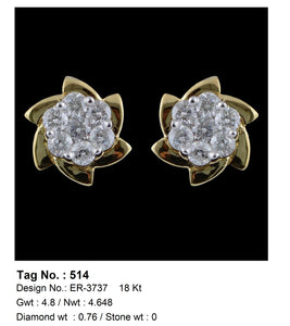 0.76 CTW 18 K Yellow Gold (Other) Earrings