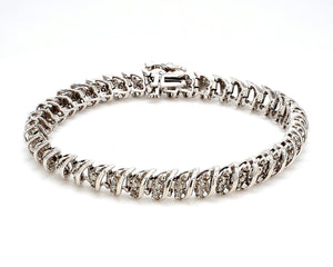 2.00 CTW Round 10 K White Gold (Other) Bracelet