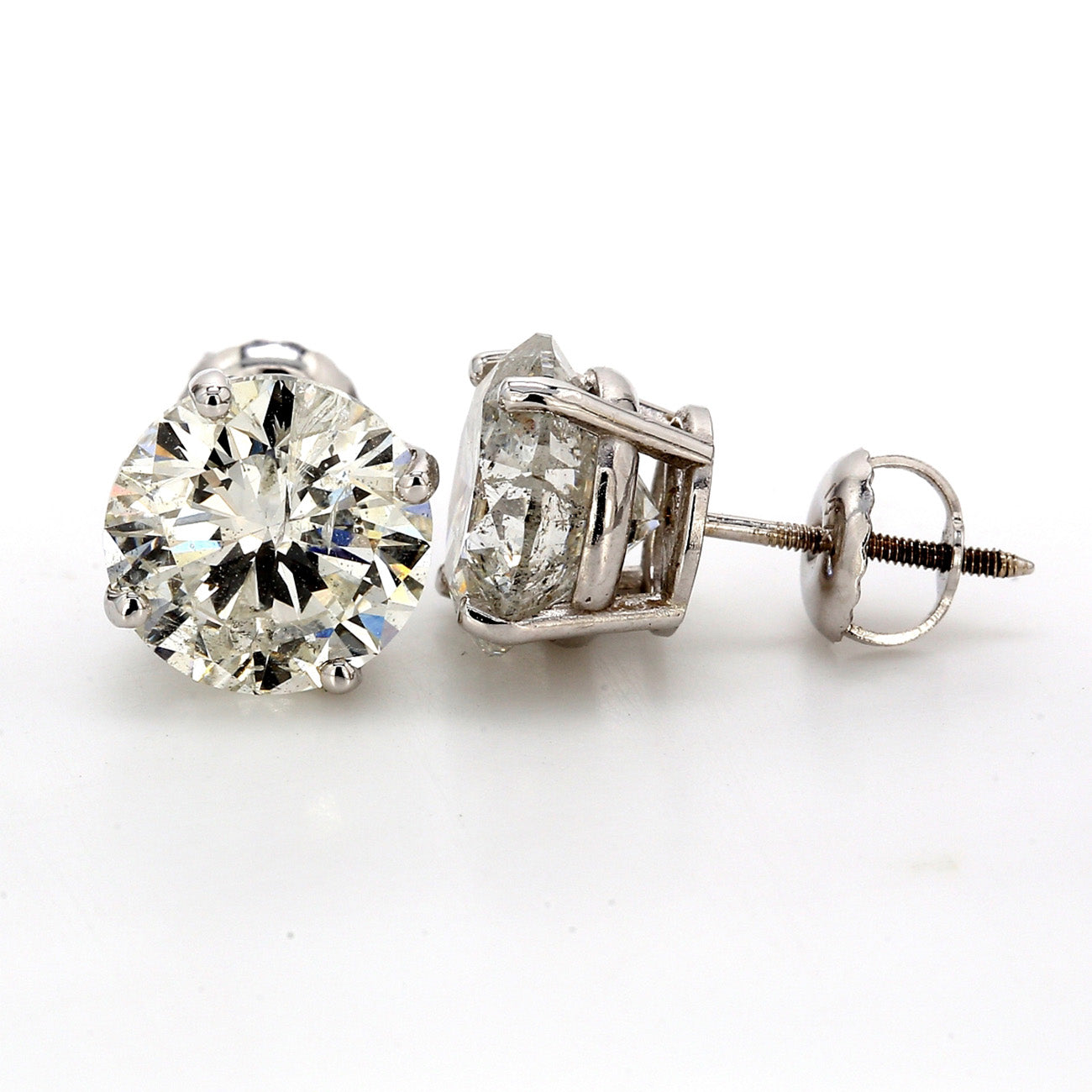 5.51 CTW Round 14 K White Gold Earring Studs
