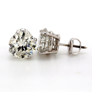 5.51 CTW Round 14 K White Gold Earring Studs