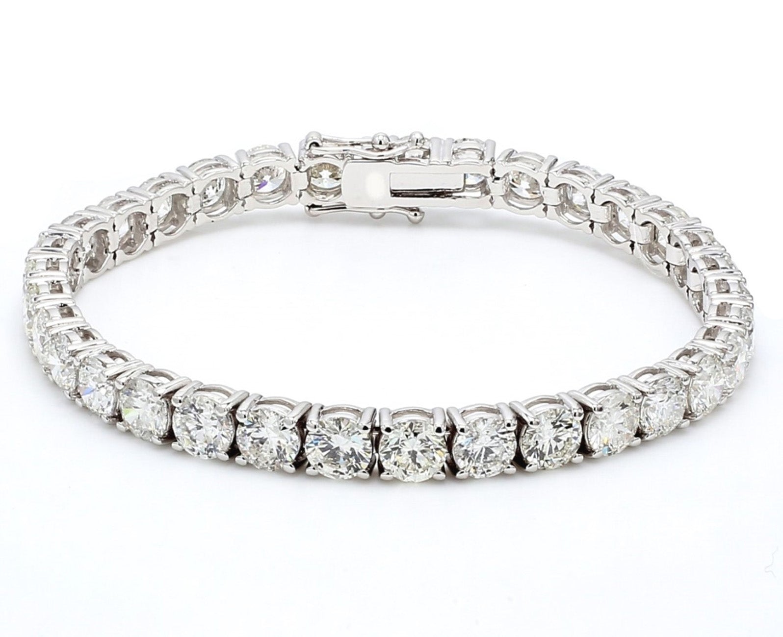 19.23 CTW Round 18 K White Gold Tennis Bracelet