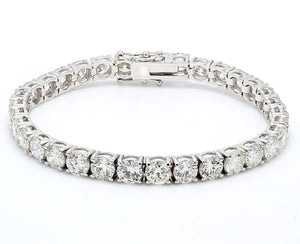19.23 CTW Round 18 K White Gold Tennis Bracelet