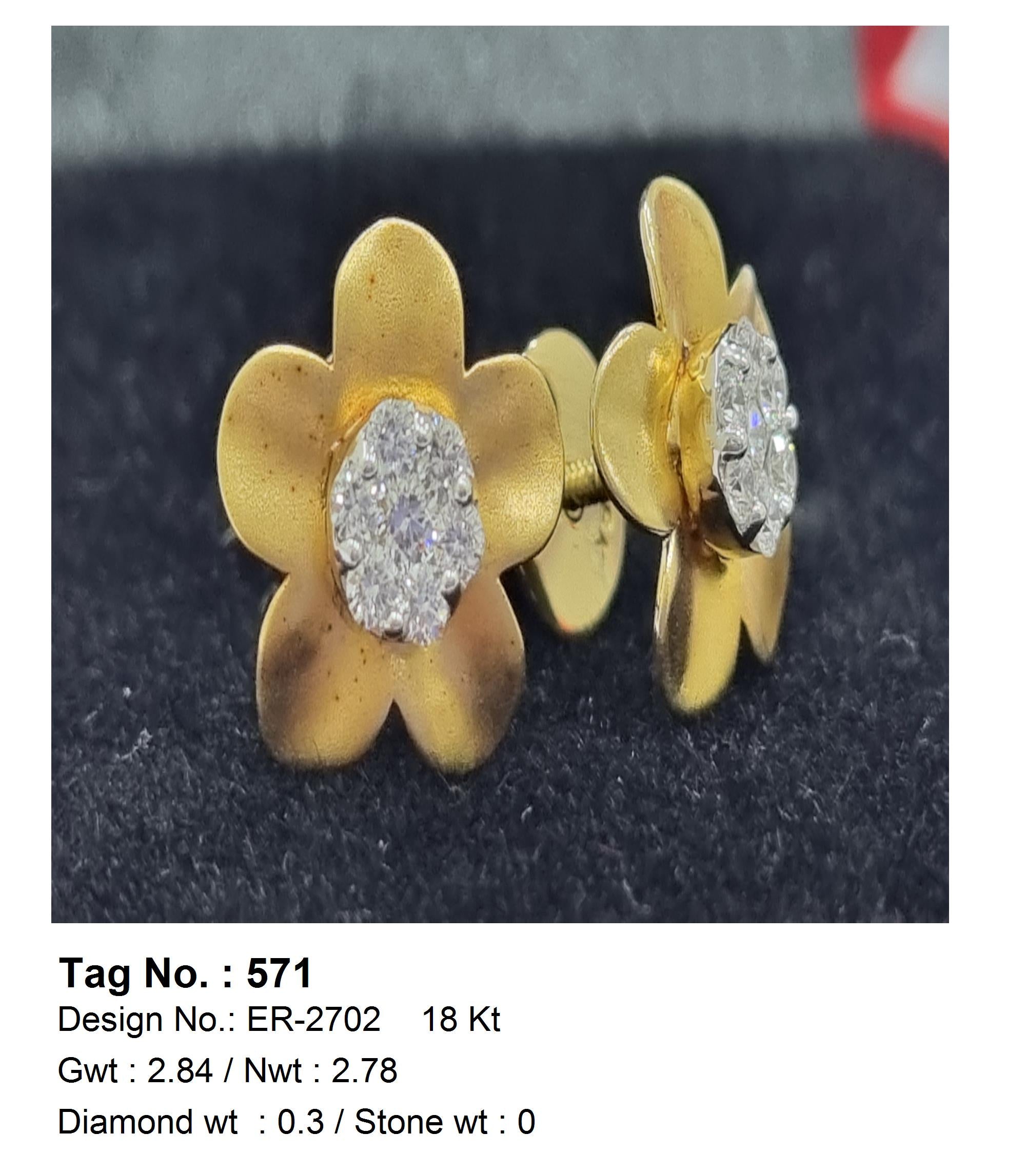 0.30 CTW 18 K Yellow Gold (Other) Earrings