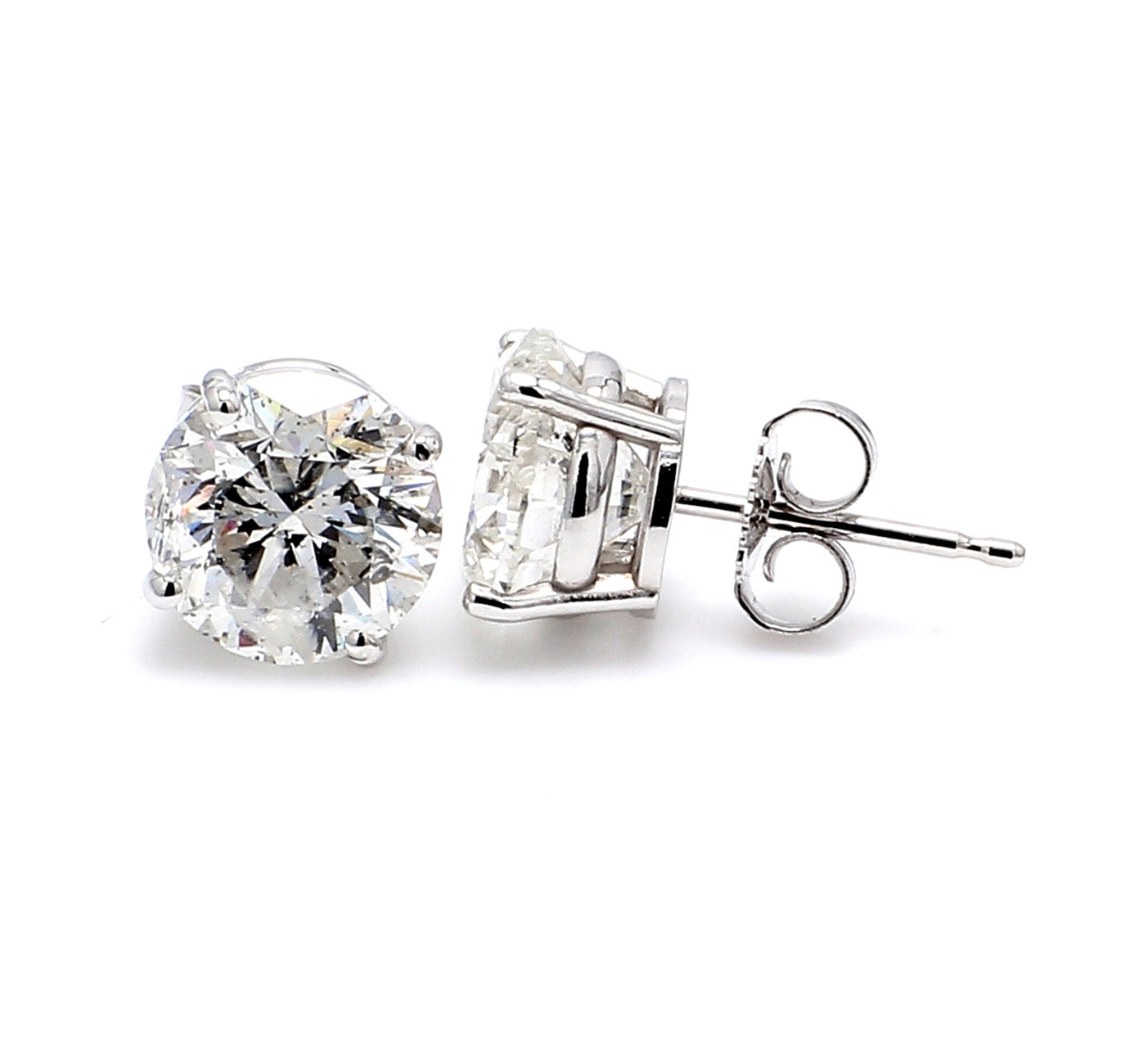 1.42 CTW Round 14 K White Gold Earring Studs