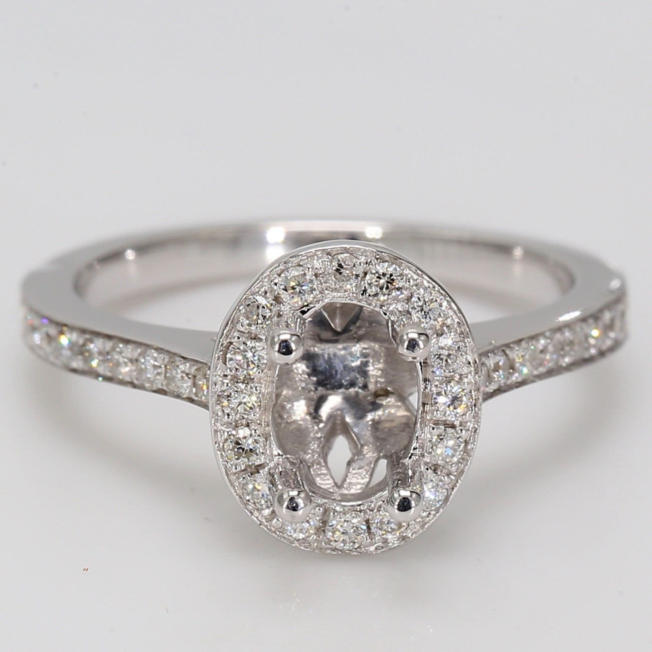 0.42 CTW Round 14 K White Gold Halo Engagement Ring