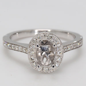 0.42 CTW Round 14 K White Gold Halo Engagement Ring