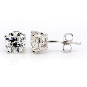 1.92 CTW Round 14 K White Gold Earring Studs