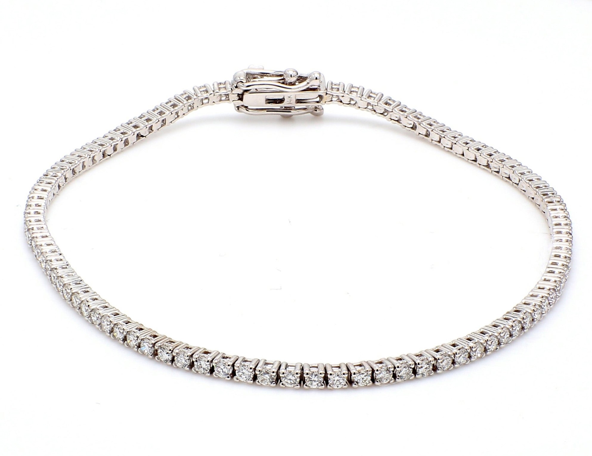 1.54 CTW Round 14 K White Gold Tennis Bracelet