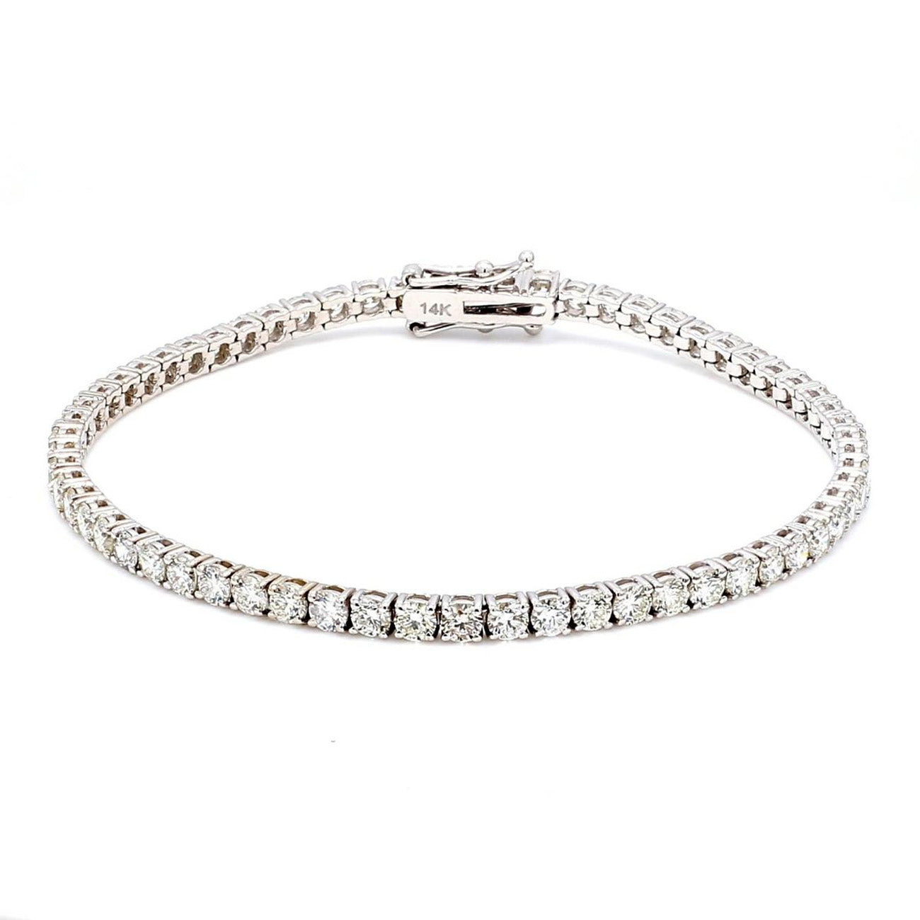 6.21 CTW Round 14 K White Gold Tennis Bracelet