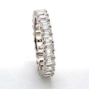 2.68 CTW Emerald 14 K White Gold Eternity Wedding Band