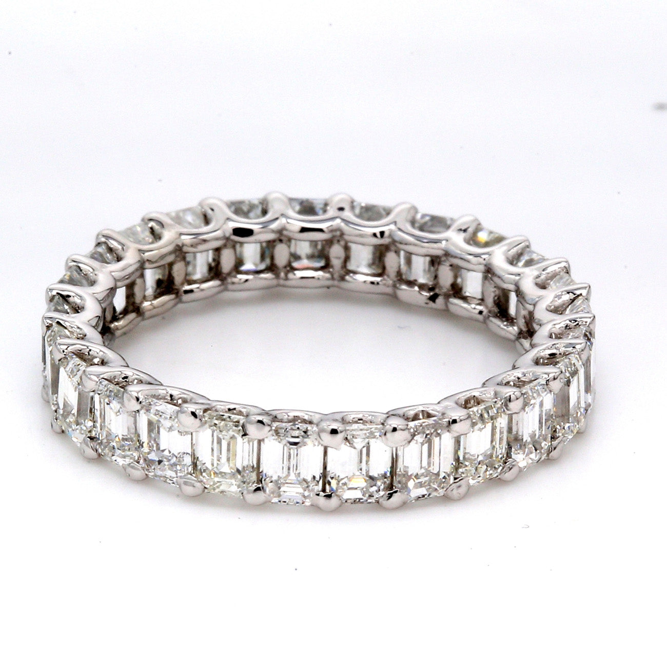 3.75 CTW Emerald Platinum Eternity Wedding Band