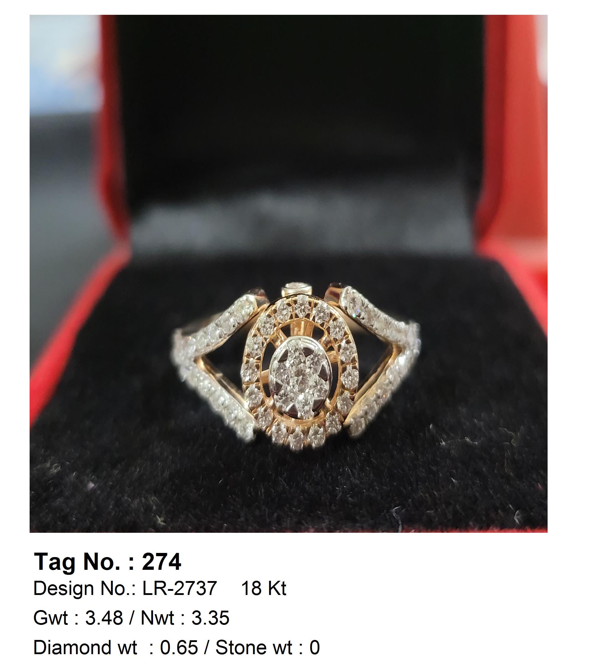 0.65 CTW 18 K Yellow Gold Women S Fashion Ring