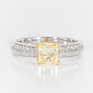 0.28 CTW Round Mix Metal Side Stone Engagement Ring