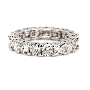 5.62 CTW Cushion 14 K White Gold Eternity Wedding Band