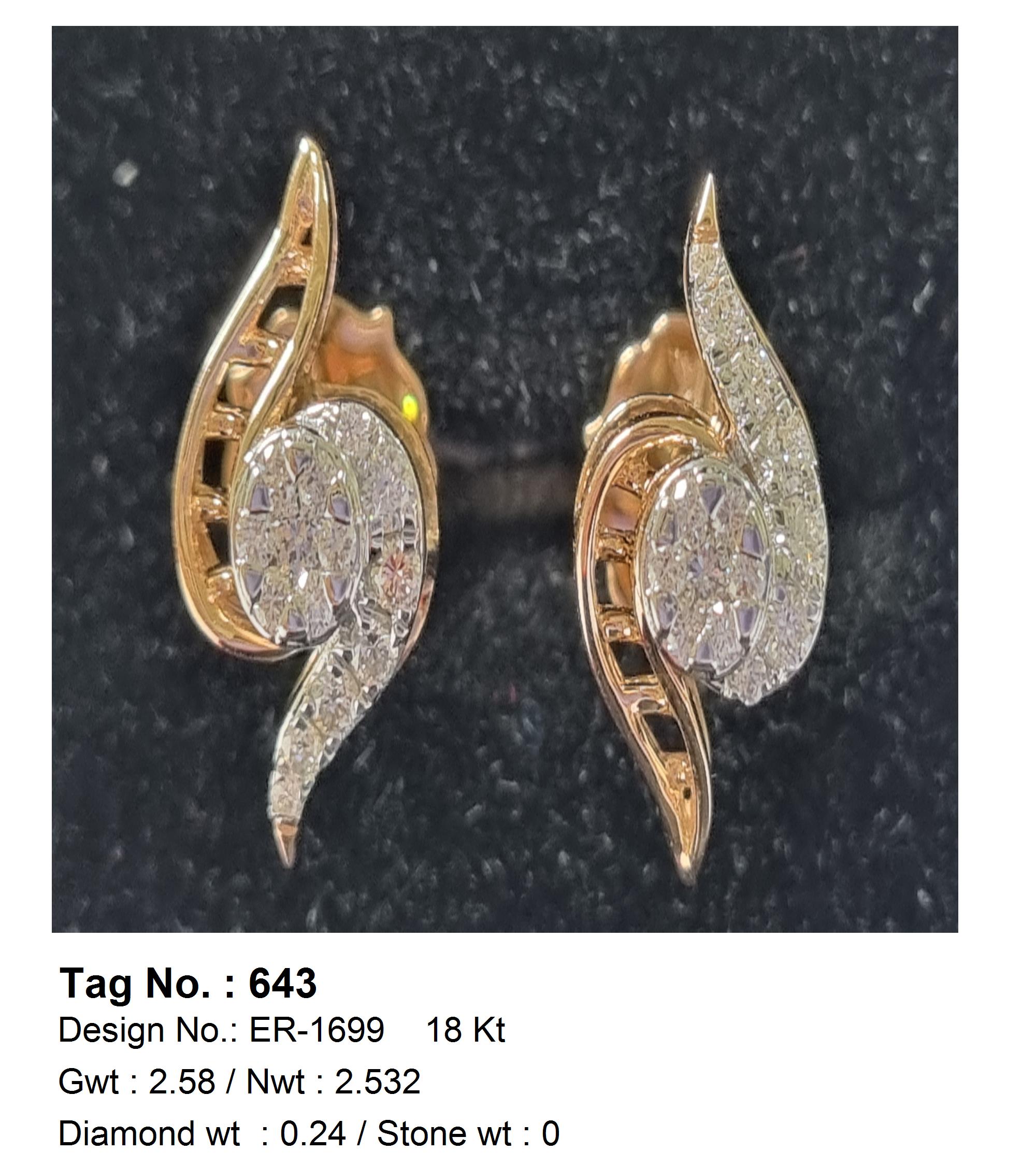 0.24 CTW 18 K Yellow Gold Earring Studs