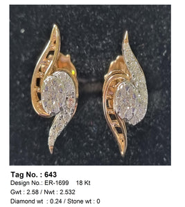 0.24 CTW 18 K Yellow Gold Earring Studs