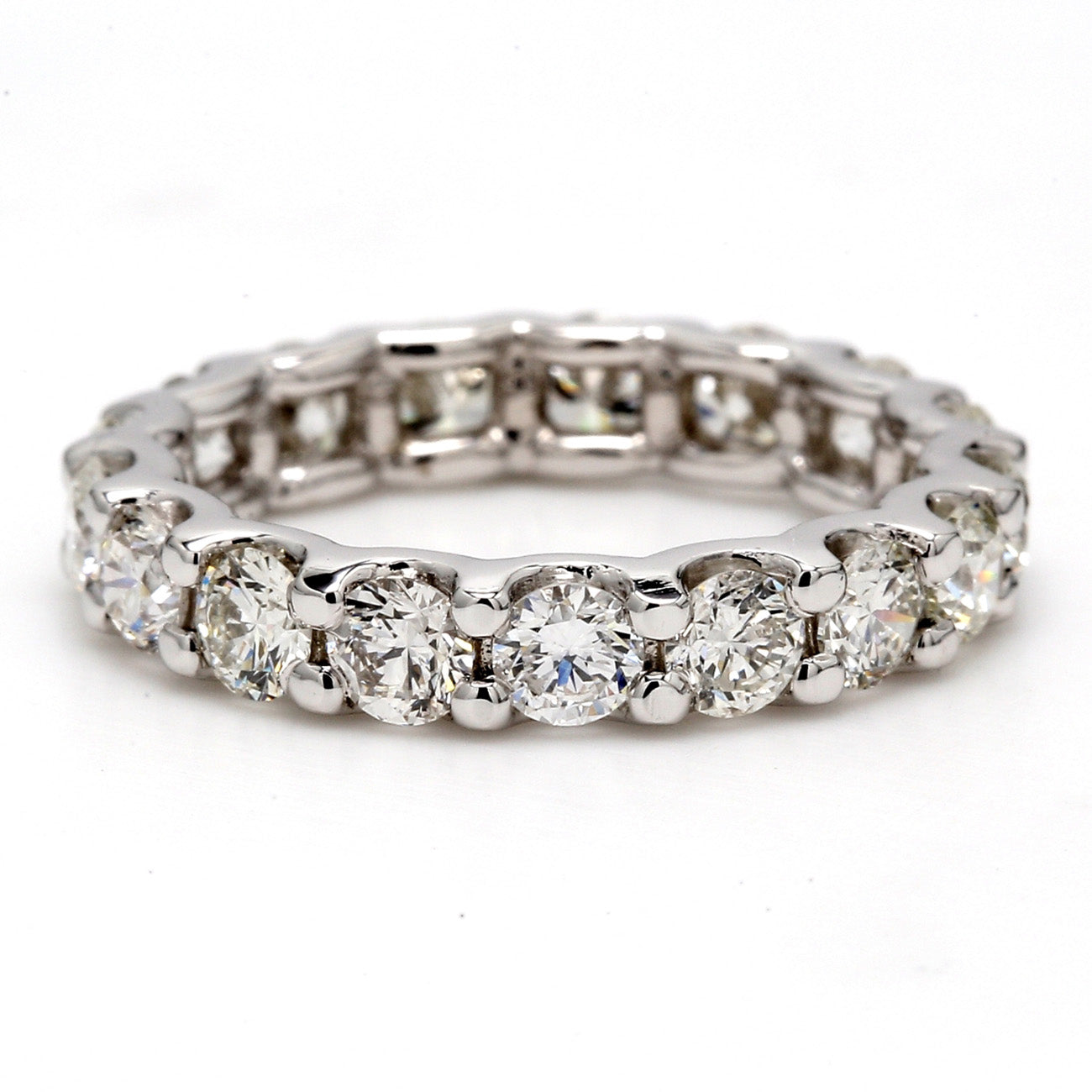 3.09 CTW Round 14 K White Gold Eternity Wedding Band