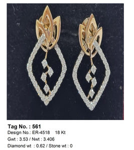 0.62 CTW 18 K Rose Gold (Other) Earrings