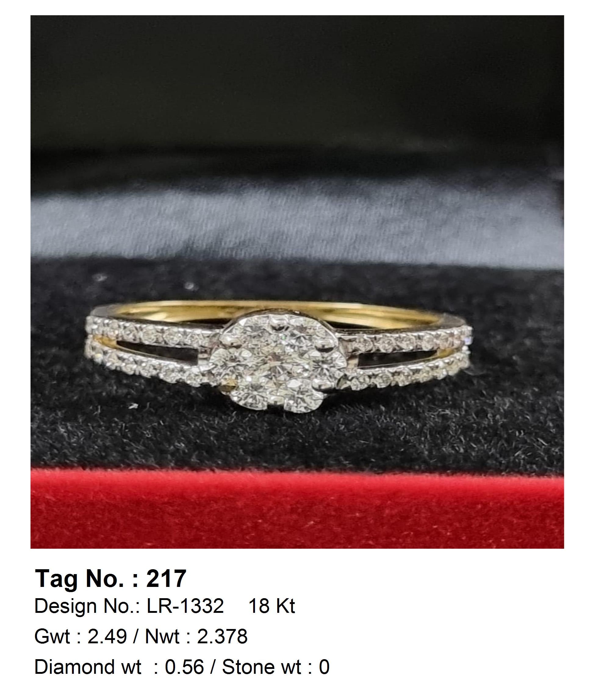 0.56 CTW 18 K Yellow Gold Women S Fashion Ring