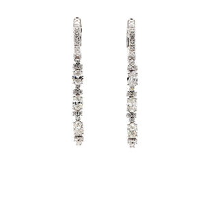 1.62 CTW Round 14 K White Gold Drop Earrings