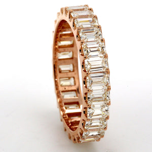 2.68 CTW Emerald 18 K Rose Gold Eternity Wedding Band