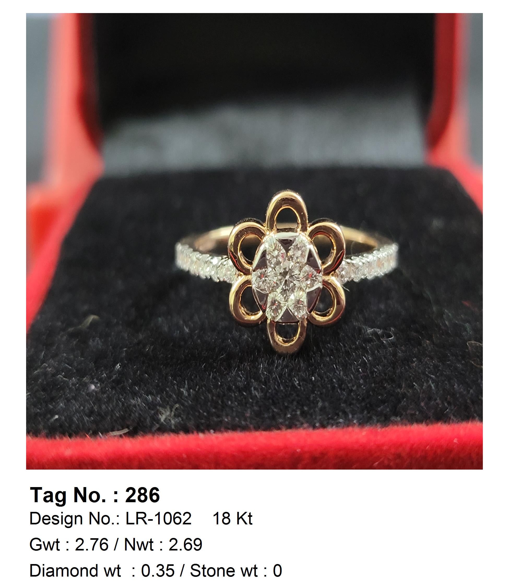 0.35 CTW 18 K Yellow Gold Women S Fashion Ring