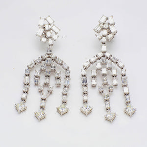 9.89 CTW 18 K White Gold Chandelier Earrings