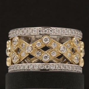 2.36 CTW Round Mix Metal Diamond Wedding Band