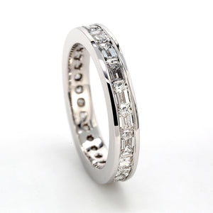 2.32 CTW Emerald 14 K White Gold Eternity Wedding Band