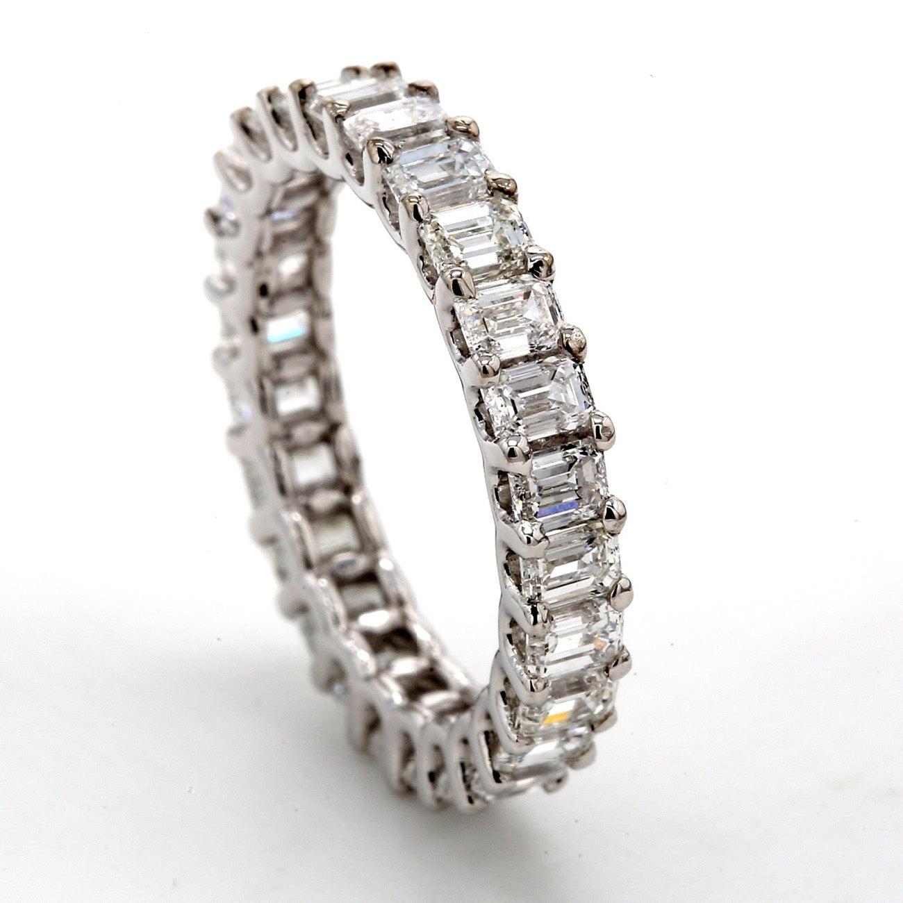 3.58 CTW Emerald Platinum Eternity Wedding Band