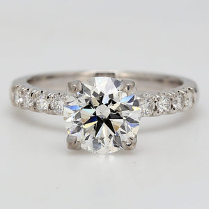 0.34 CTW Round 14 K White Gold Side Stone Engagement Ring