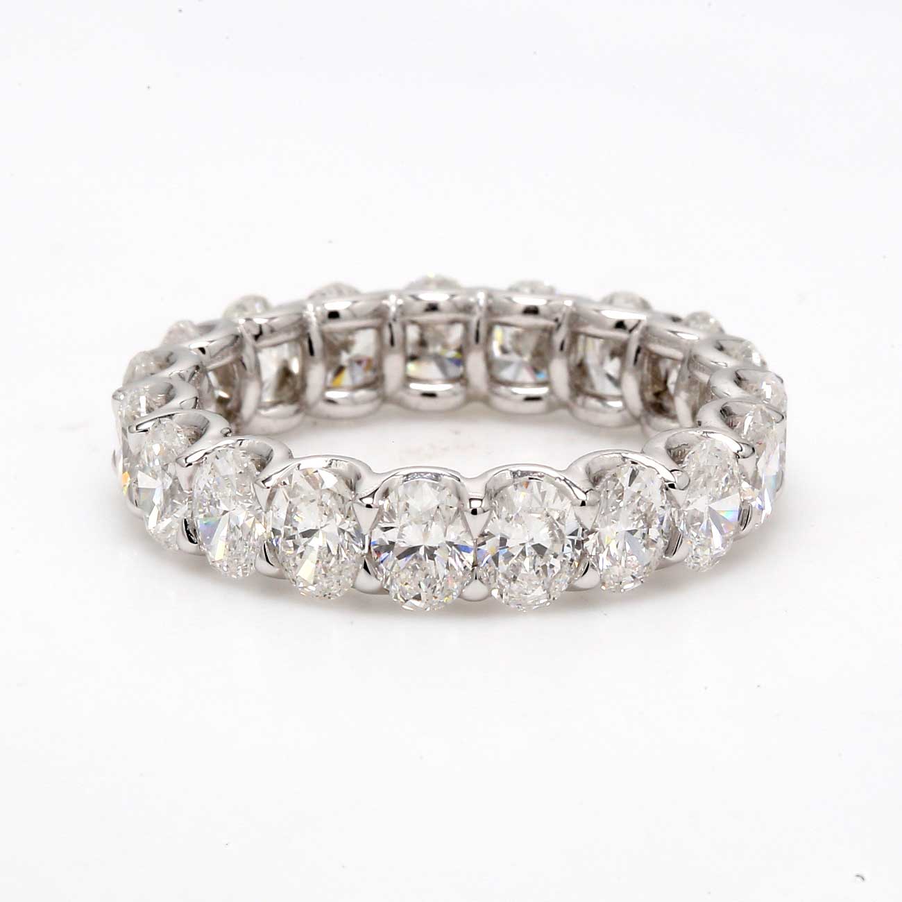 3.45 CTW Oval 14 K White Gold Eternity Wedding Band